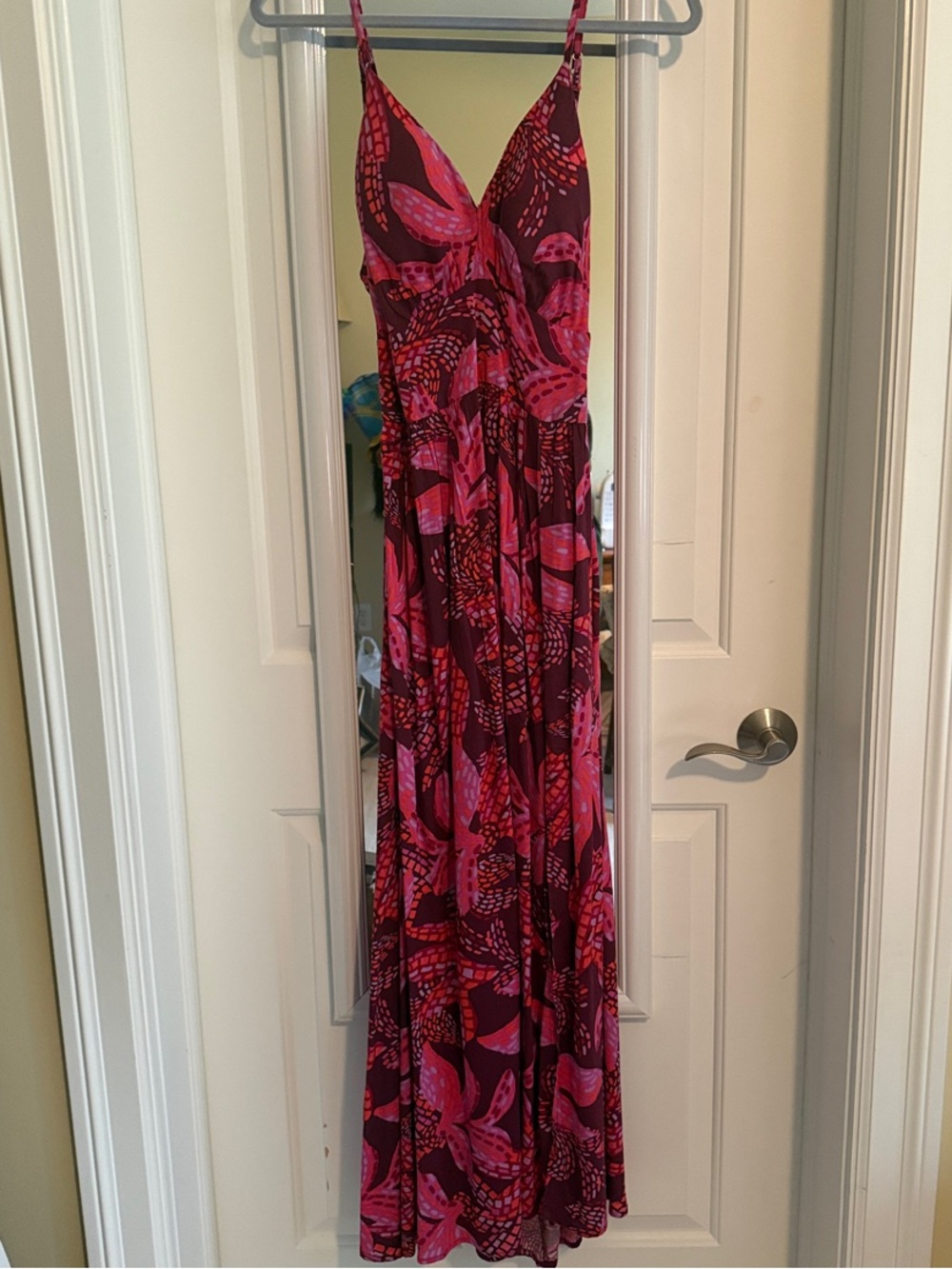 Jessica Simpson Pink Floral Maxi Dress with Spaghetti Straps